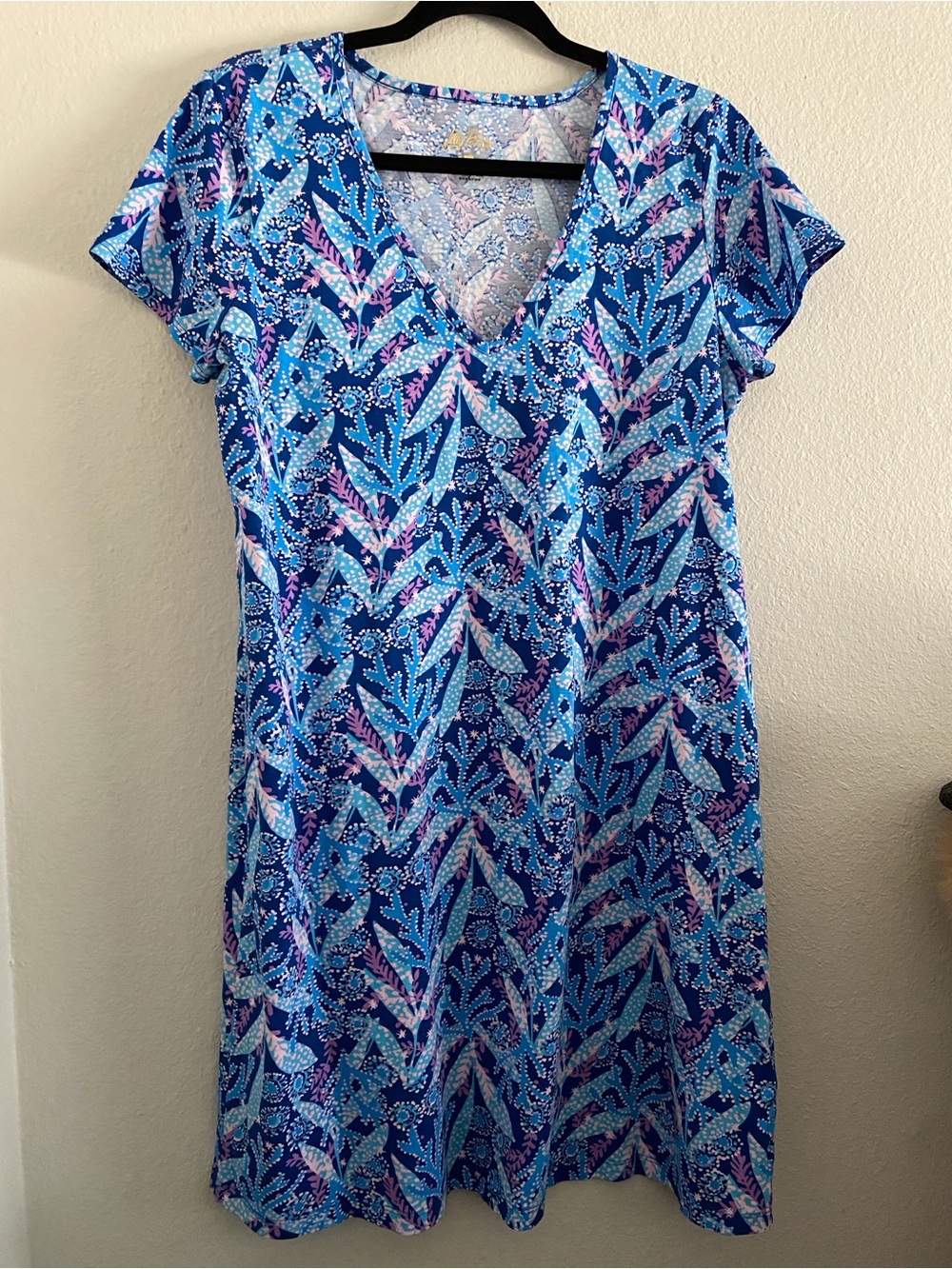 Lilly Pulitzer Dress Large Blue Pima Cotton